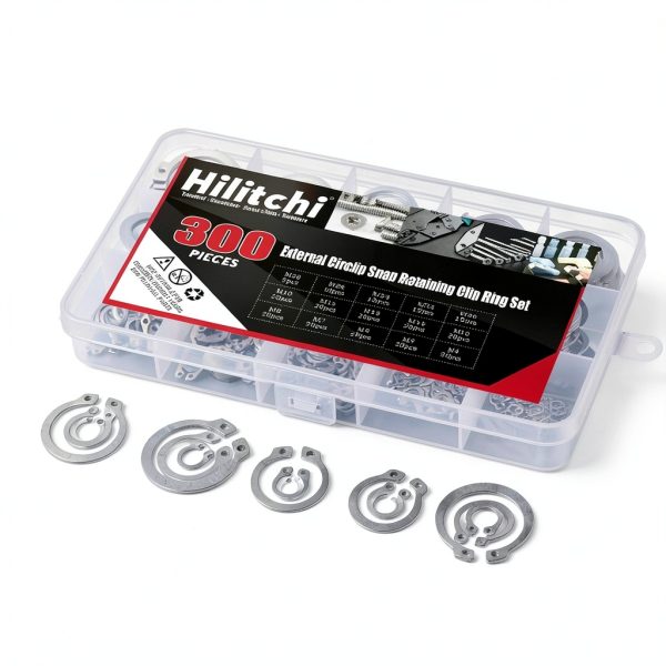 Hilitchi External Snap Retaining Rings 304 Stainless Steel-3