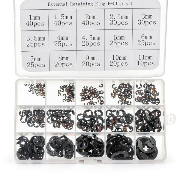 Uxcell E Clip Carbon Steel Retaining Ring Shaft Assembly-4