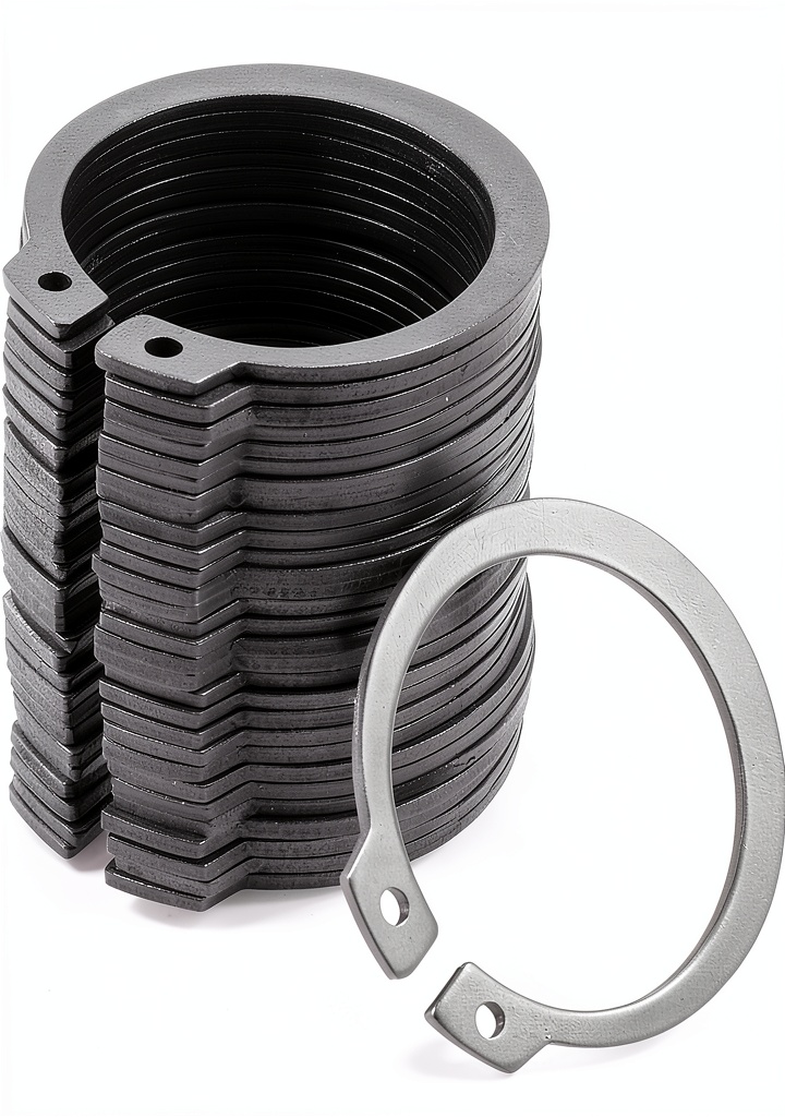 'Uxcell external retaining ring with dimensions displayed'