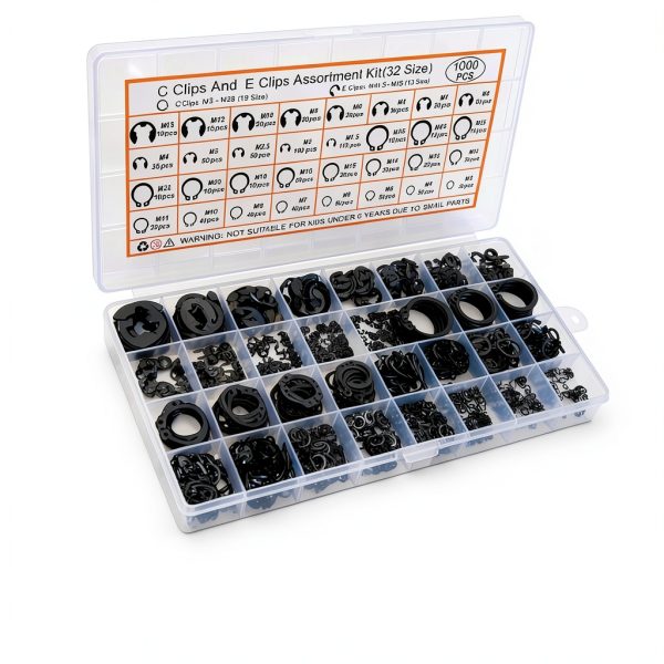 Cheng Gu Retaining Rings Carbon Steel C E Clips Assortment-0
