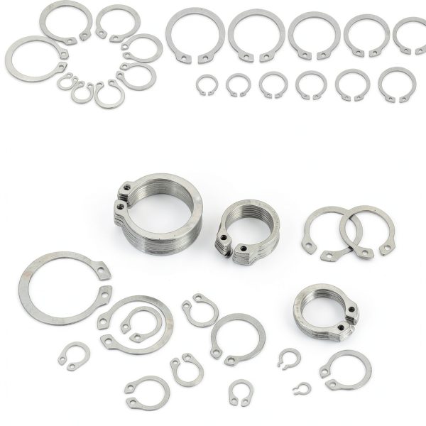 Glarks Stainless Steel C Clip Retaining Rings Assortment Set-5