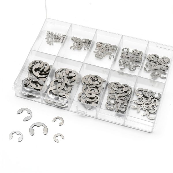 JianFeng Stainless Steel E Clip Rings 10 Size Set-2