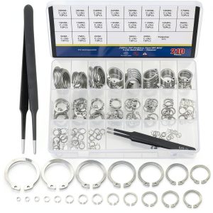 Glarks Stainless Steel C Clip Retaining Rings Assortment Set-0