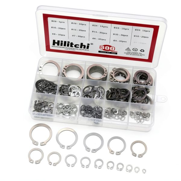 Hilitchi External Snap Retaining Rings 304 Stainless Steel-6