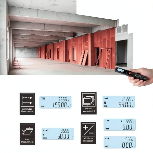 Prexiso Laser Measure Black 135 Ft Compact High Accuracy-1