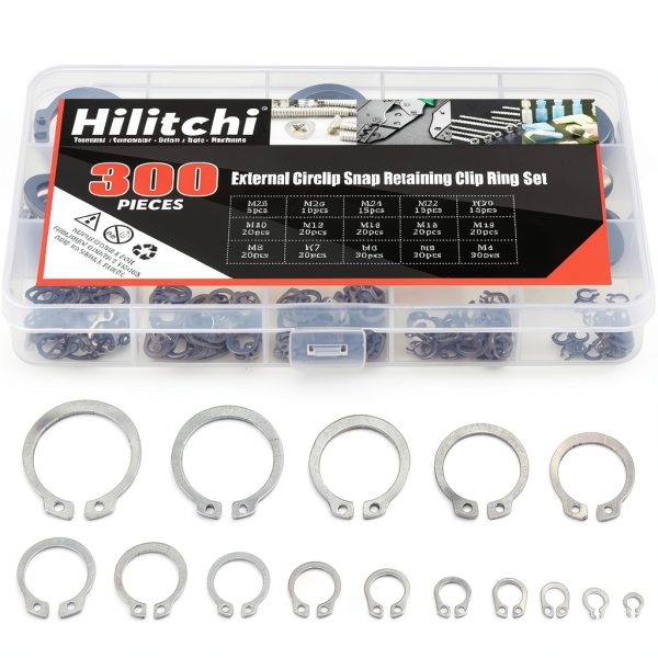 Hilitchi External Snap Retaining Rings 304 Stainless Steel-0