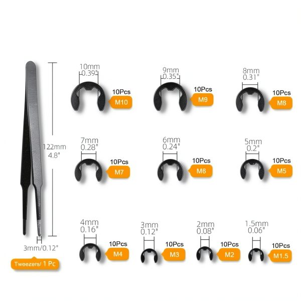 Rustark Snap Ring Assortment Kit Alloy Steel 312 Pieces-1