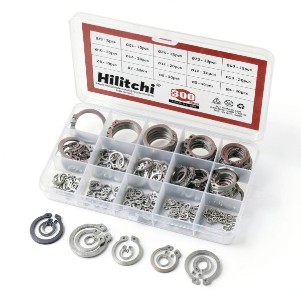 Hilitchi External Snap Retaining Rings 304 Stainless Steel-5