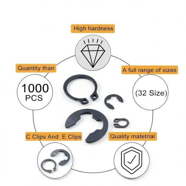 Cheng Gu Retaining Rings Carbon Steel C E Clips Assortment-4