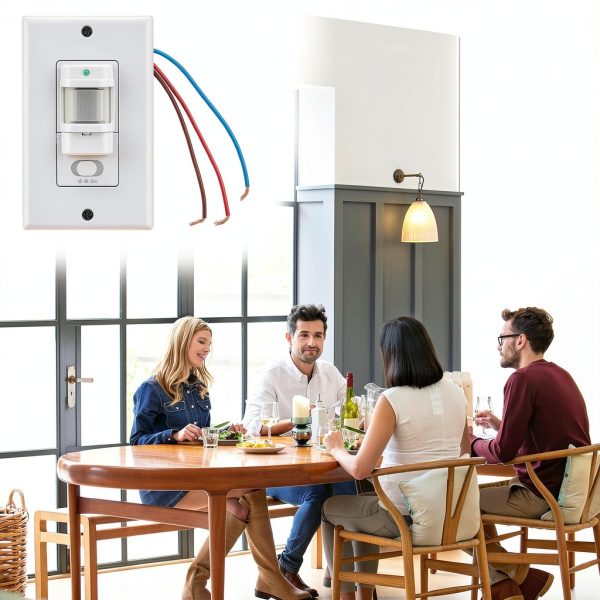 QWORK Motion Sensor Light Switch 180° Detection-7