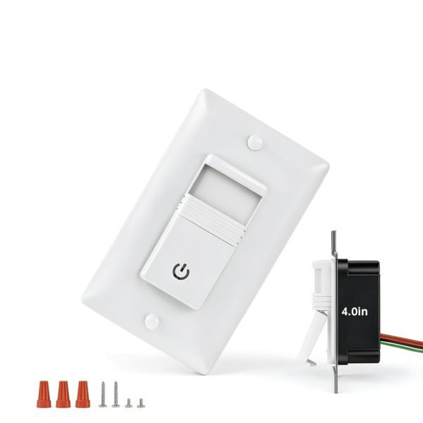 ECOELER Motion Sensor Light Switch White YM2106-WH Wall Mount 30ft-6