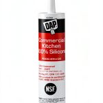 Silicone Sealant DAP Commercial Kitchen 100 Percent Clear 9.8 Oz Tube-0